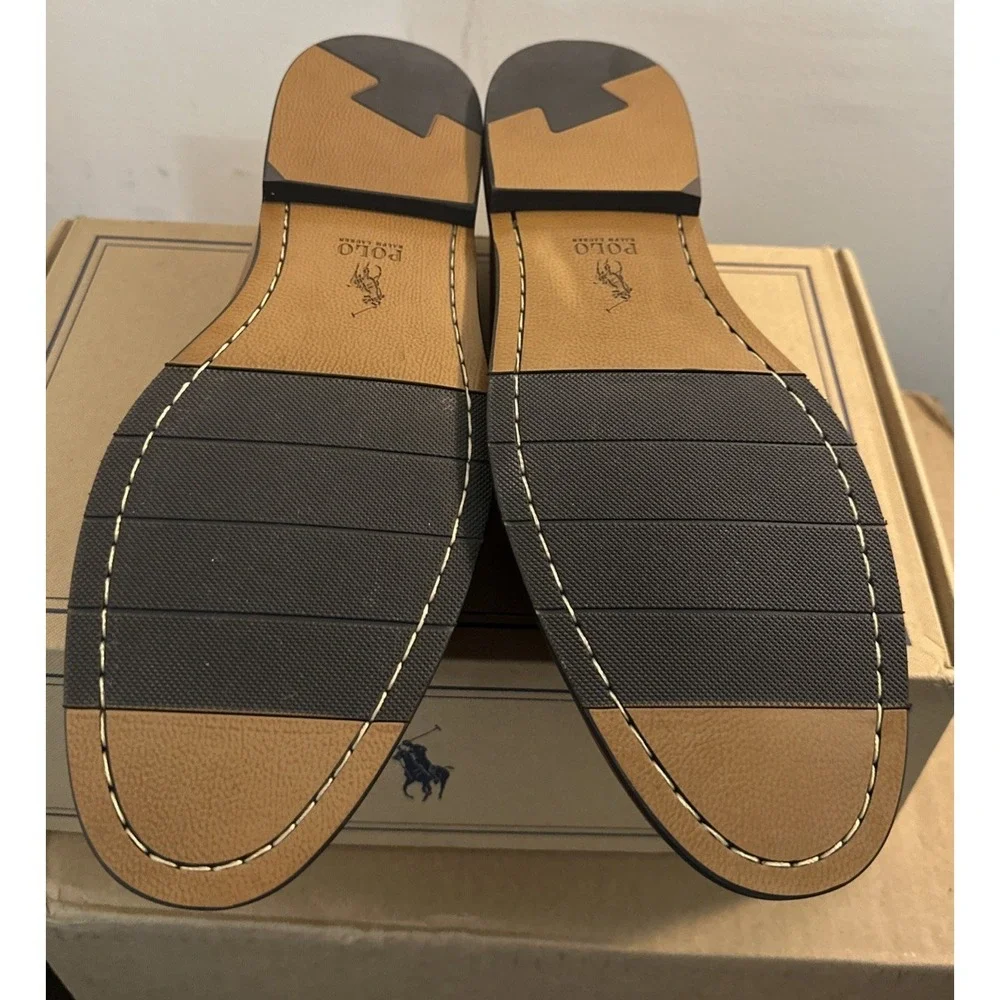 POLO RALPH LAUREN Men Size 12D Alston‎ Leather Penny Loafers Shoes Tan ‼️ READ‼️